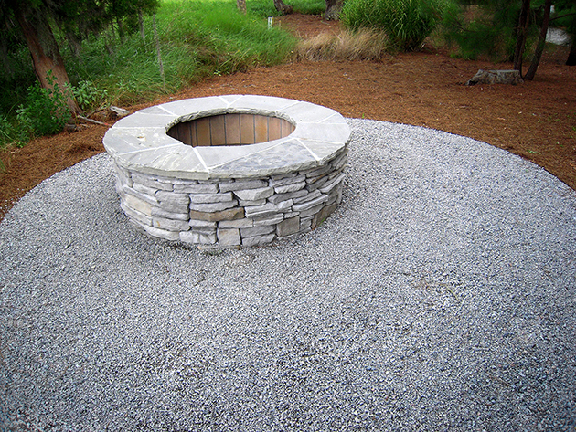 Cultured Stone Firepit W Tn Blue Gray Flagstone Cap Savannah