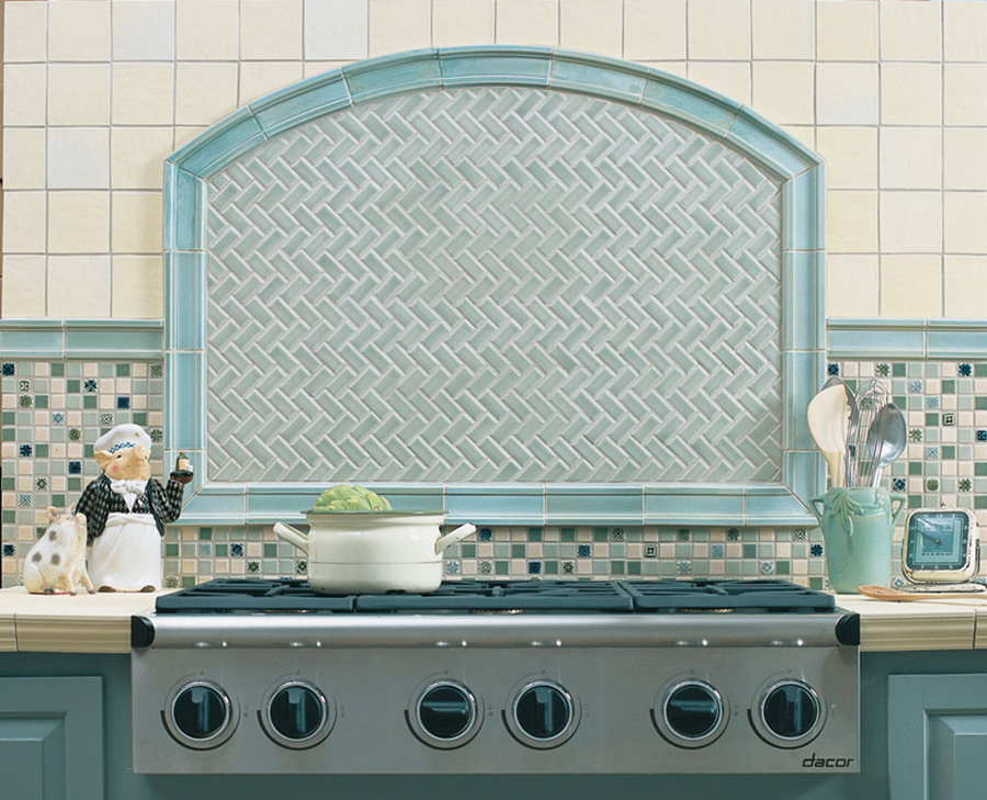 KITCHEN Board & Induction Cooktop Cover Glass Pastry Board D25 Textures and  Tiles 1 Series: Green Vintage Ceramic Tiles 1 