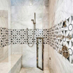 Modern bathroom with mosaic tiles